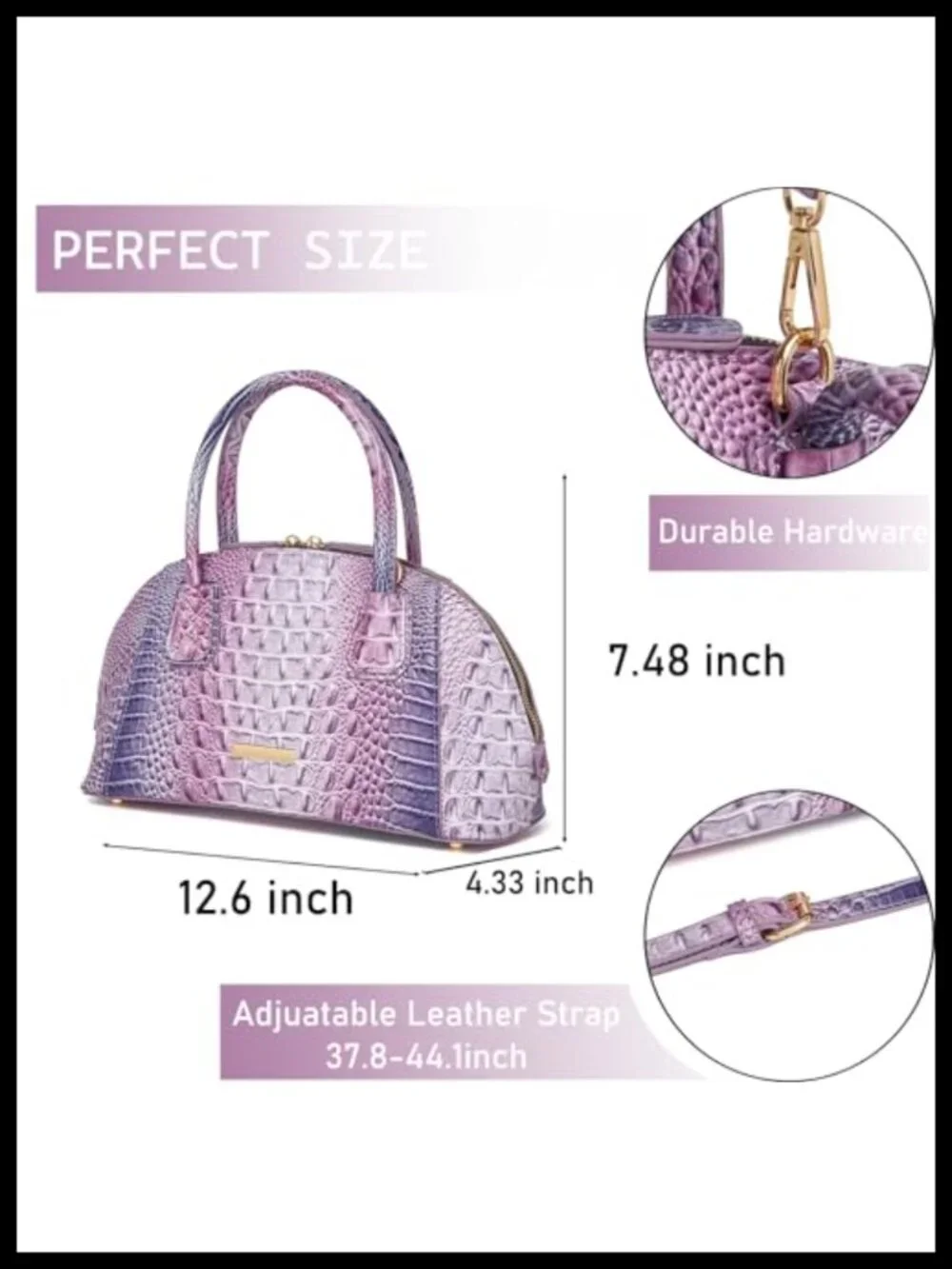 Vegan Leather Crocodile Hobo Purse Women Top Handle Tote Crossbody